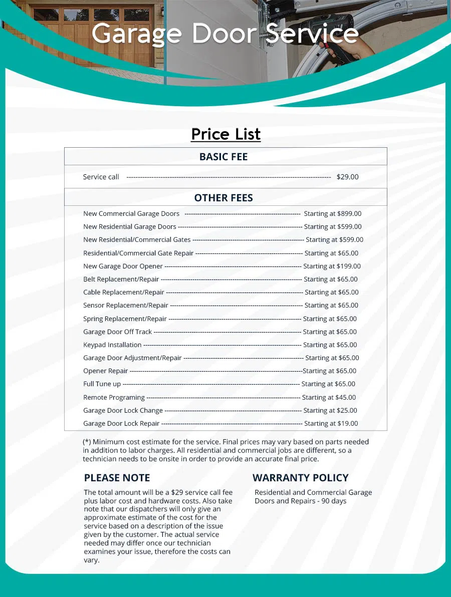 Garage Door Mobile Service Repair Dunellen, NJ 732-490-8335